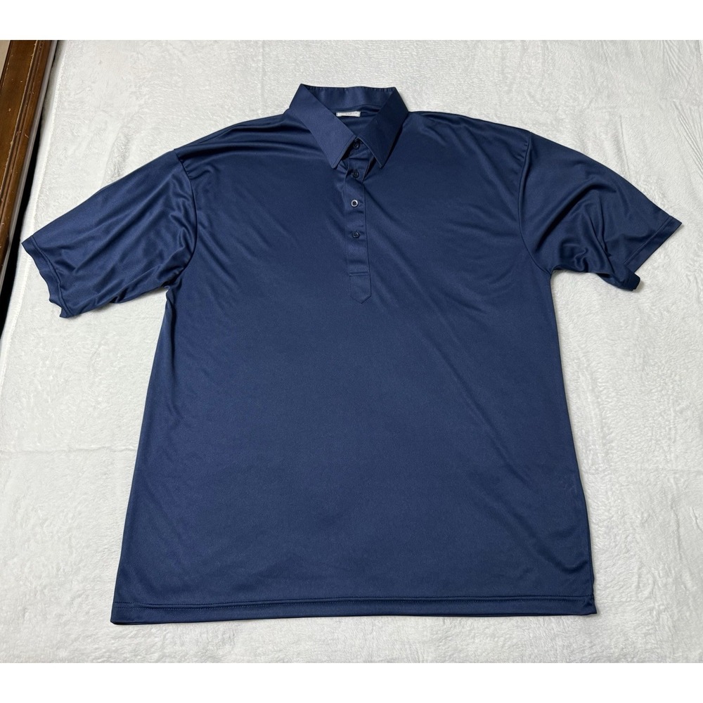 Collars and Co‎ Dress Collar Polo Shirt Mens 3XL Solid Blue Performance Stretch